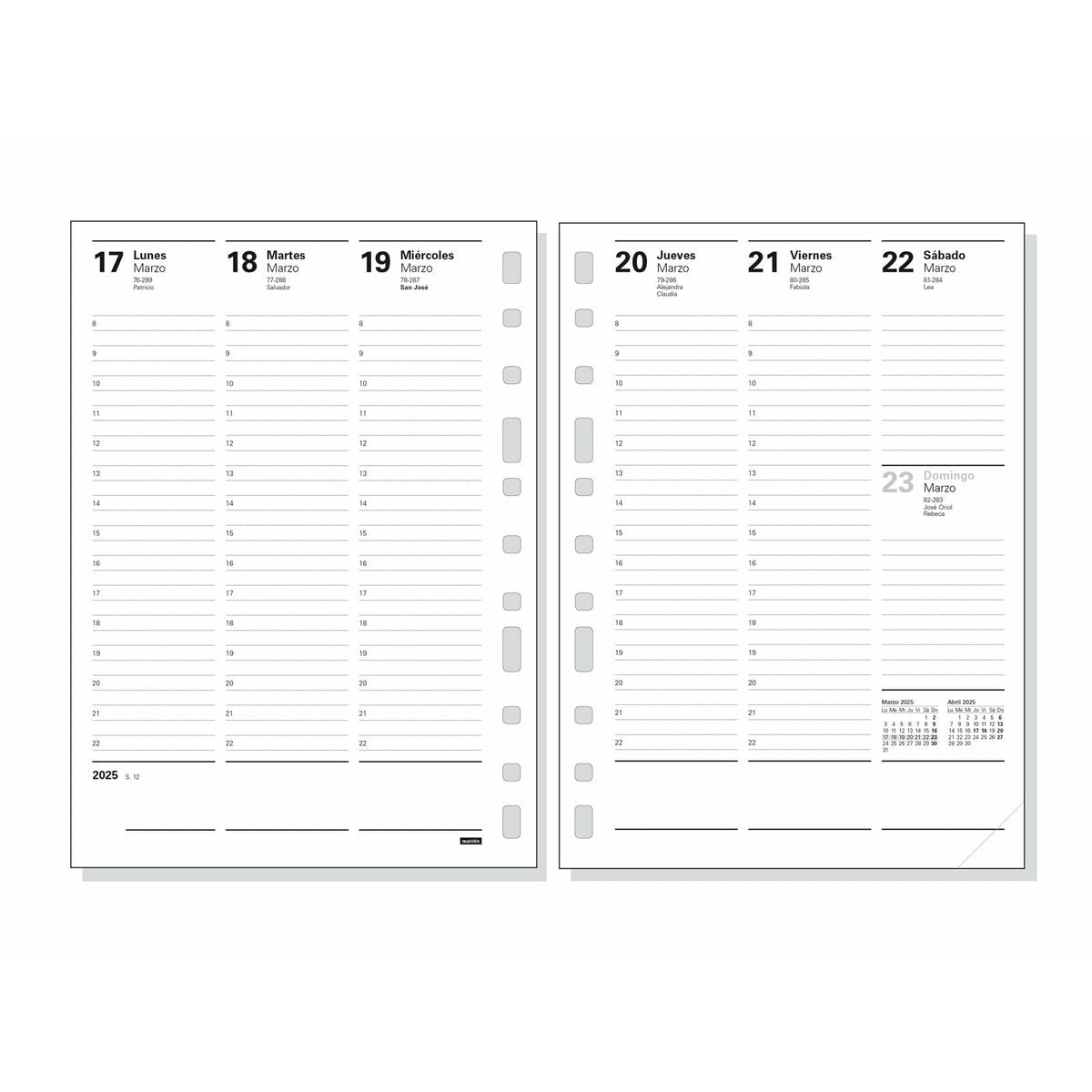 Påfyllning av agenda Finocam MULTIFIN 3002 2025 15,5 x 21,5 cm-Kontor och Kontorsmaterial, Kalendrar, dagböcker och personliga arrangörer-Finocam-peaceofhome.se