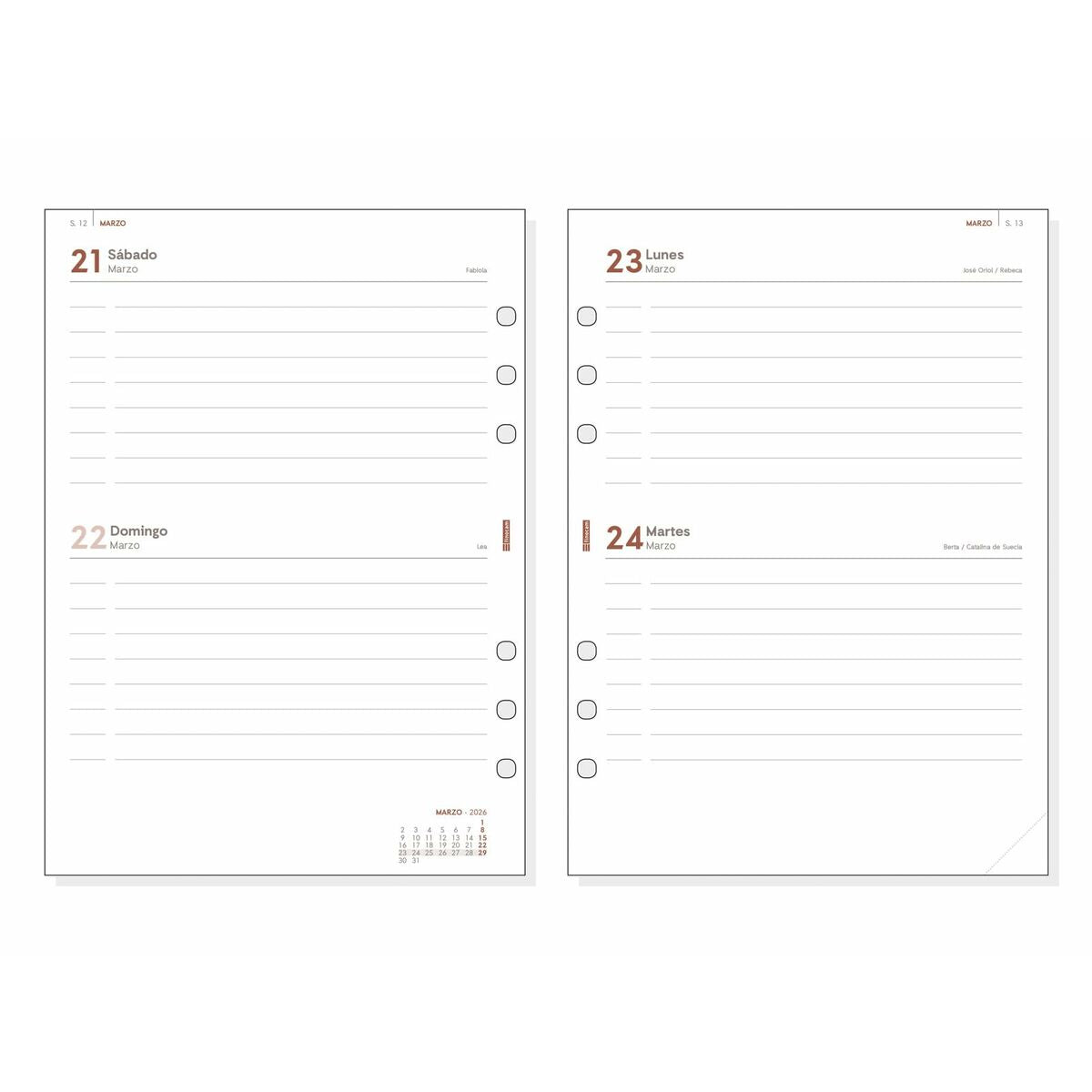 Påfyllning av agenda Finocam OPEN R1097 2026 15,5 x 21,5 cm-Kontor och Kontorsmaterial, Kalendrar, dagböcker och personliga arrangörer-Finocam-peaceofhome.se