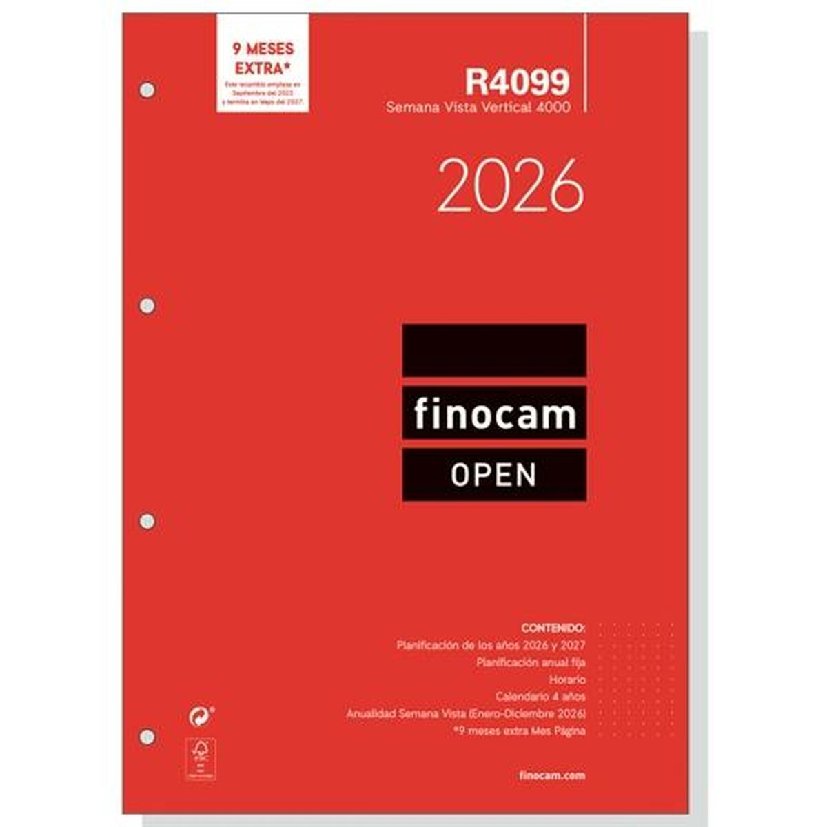 Påfyllning av agenda Finocam OPEN R4099 A4 2026 21 x 29,7 cm-Kontor och Kontorsmaterial, Kalendrar, dagböcker och personliga arrangörer-Finocam-peaceofhome.se