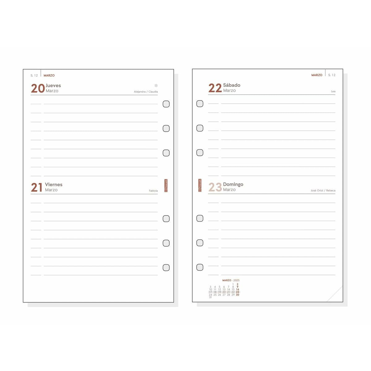 Påfyllning av agenda Finocam OPEN R597 2025 11,7 x 18,1 cm-Kontor och Kontorsmaterial, Kalendrar, dagböcker och personliga arrangörer-Finocam-peaceofhome.se