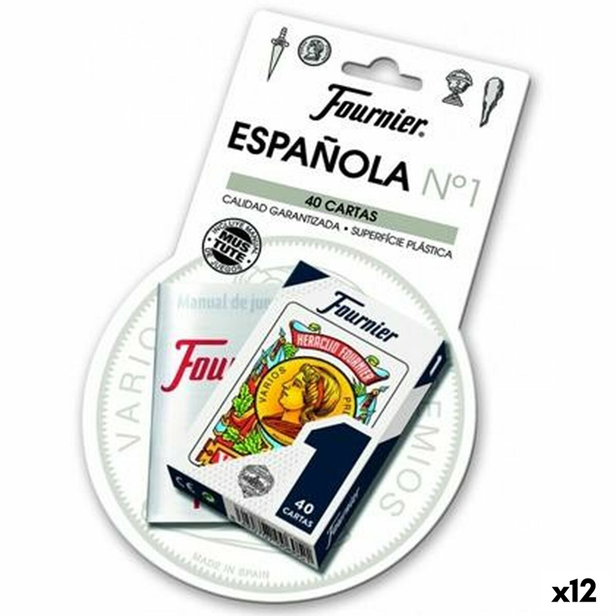 Paket med spanska spelkort (40 kort) Fournier 12 antal (61,5 x 95 mm)-Leksaker och spel, Spel och tillbehör-Fournier-peaceofhome.se