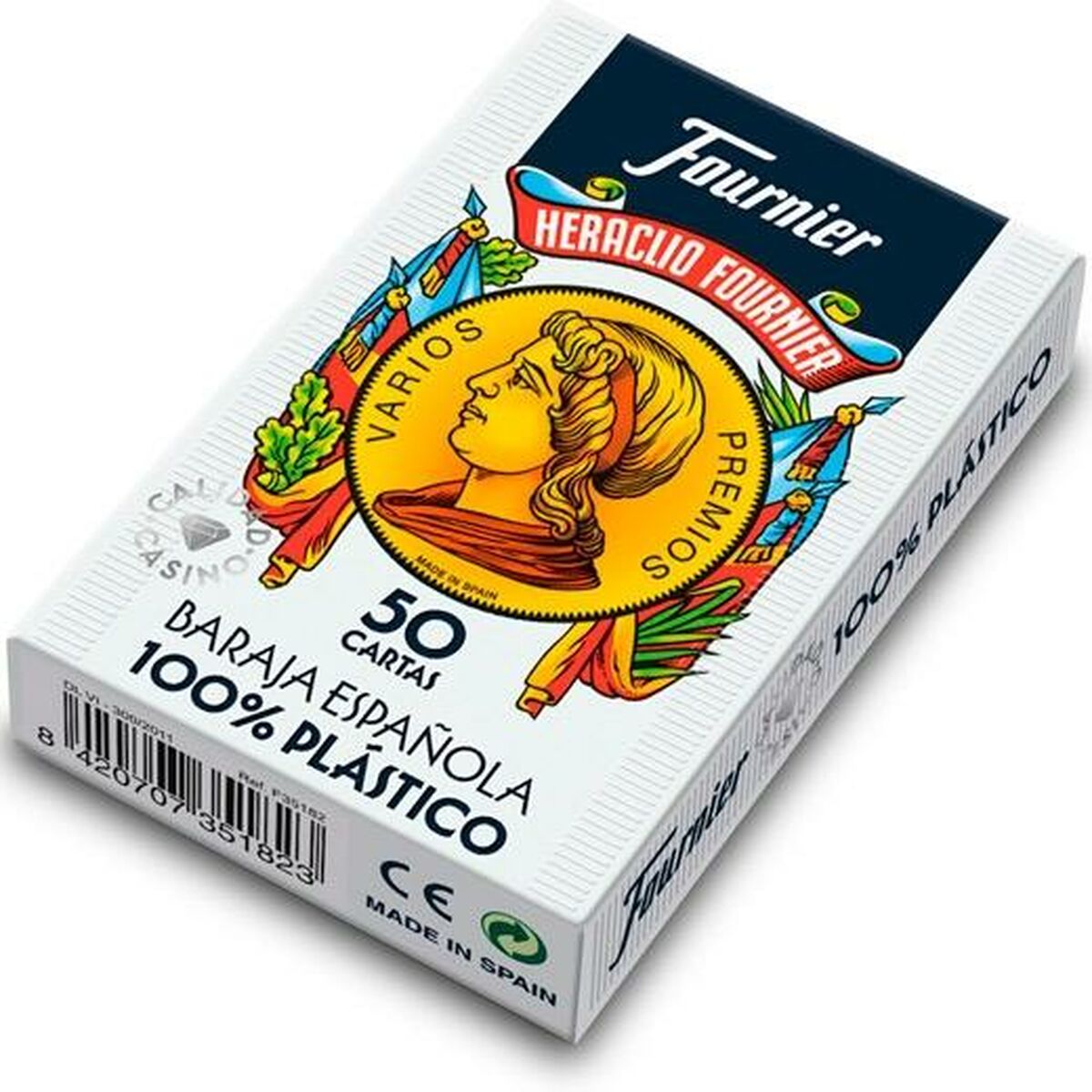 Paket med spanska spelkort (50 kort) Fournier Plast 12 antal (61,5 x 95 mm)-Leksaker och spel, Spel och tillbehör-Fournier-peaceofhome.se