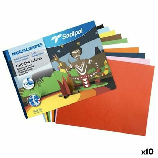 Papp Sadipal Multicolour 32 x 24 cm (10 antal)-Hem och matlagning, Sömnad och hantverk-Sadipal-peaceofhome.se