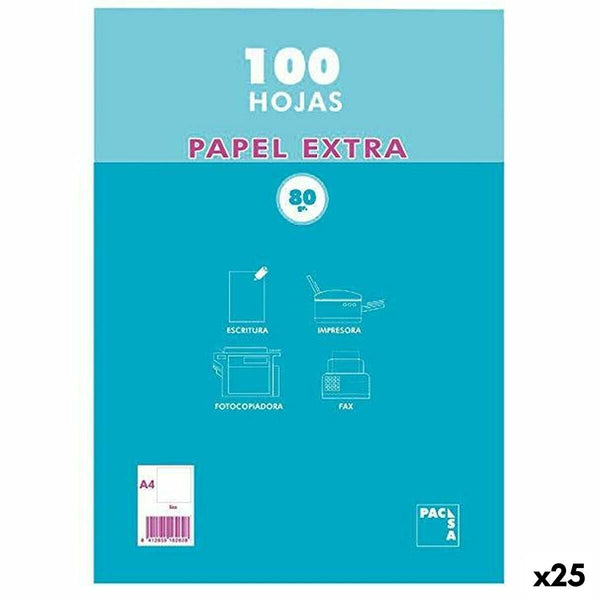 Papper Pacsa EXTRA Vit A4 100 Blad (25 antal)-Kontor och Kontorsmaterial, Skol- och utbildningsmaterial-Pacsa-peaceofhome.se