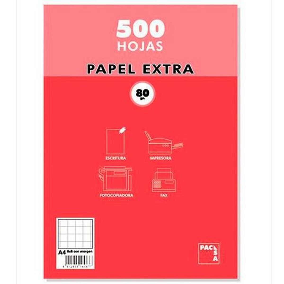 Papper Pacsa EXTRA Vit A4 500 Blad (5 antal)-Kontor och Kontorsmaterial, Skol- och utbildningsmaterial-Pacsa-peaceofhome.se