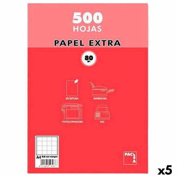 Papper Pacsa EXTRA Vit A4 500 Blad (5 antal)-Kontor och Kontorsmaterial, Skol- och utbildningsmaterial-Pacsa-peaceofhome.se