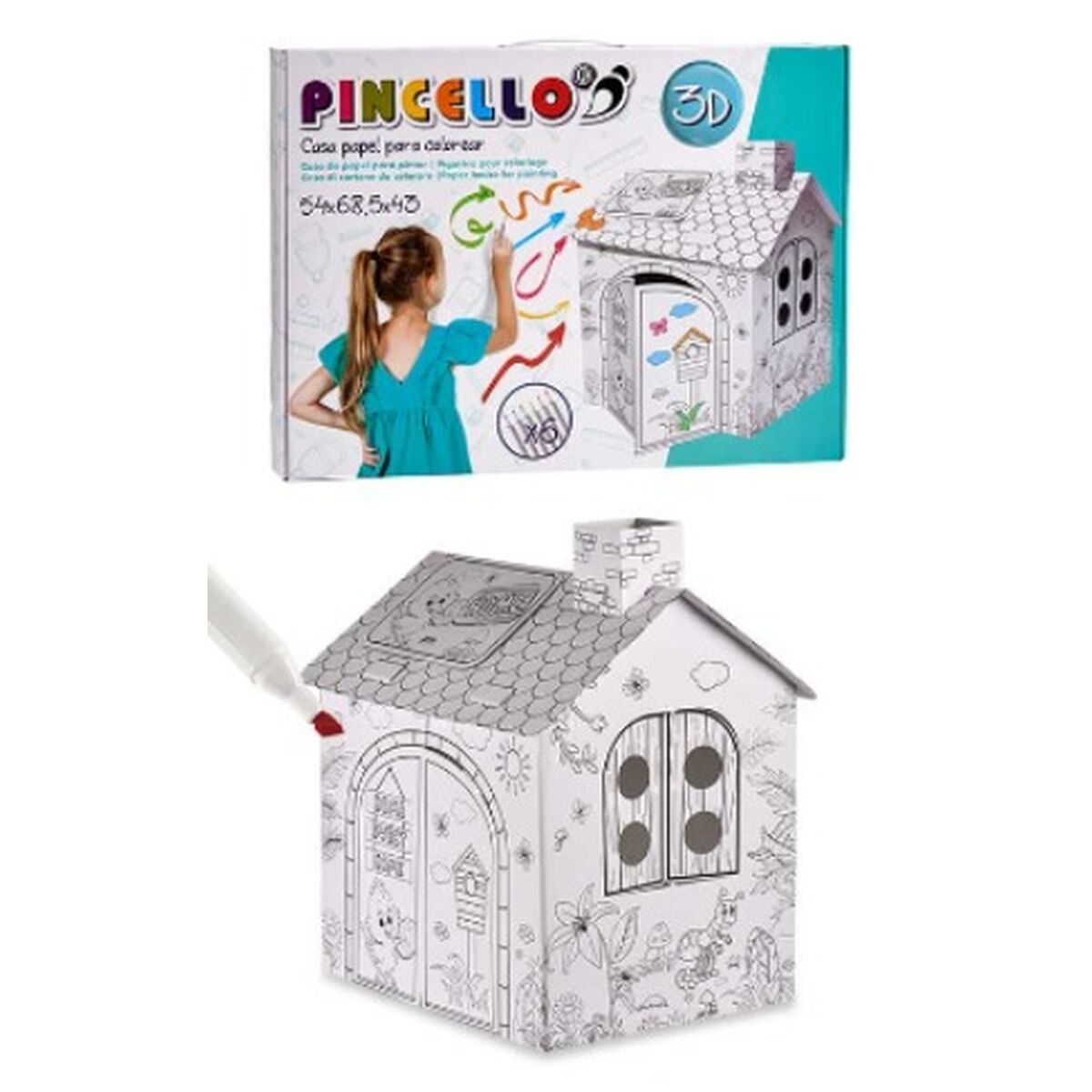 Pappershantverksspel Pincello CV20973 CV20973 Hus (4 antal)-Leksaker och spel, Kreativa aktiviteter-Pincello-peaceofhome.se
