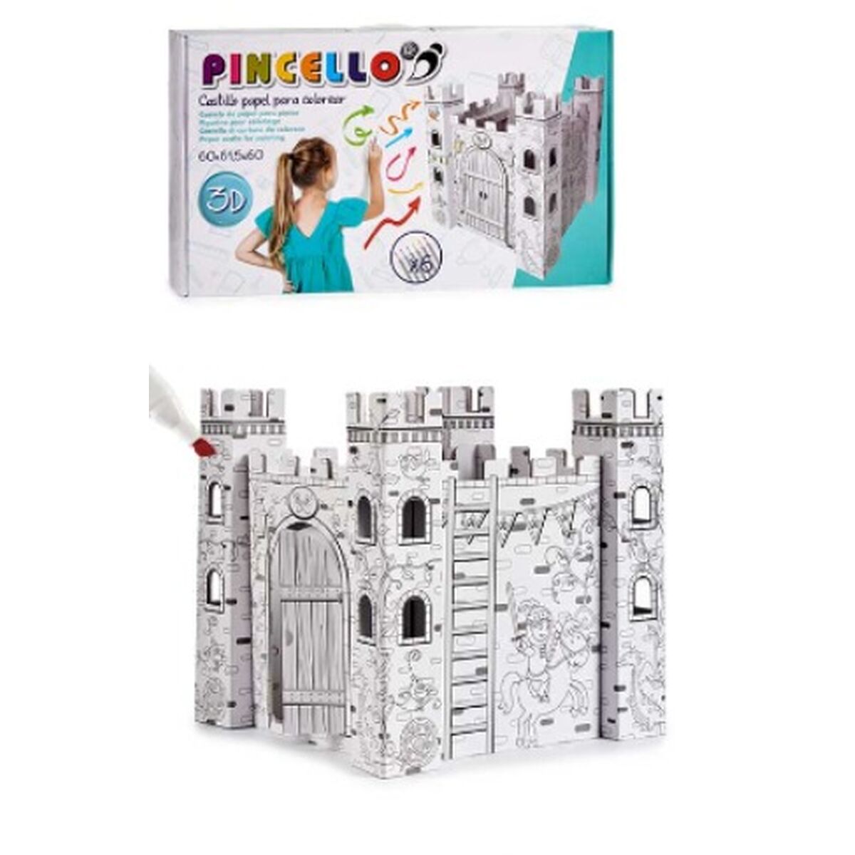 Pappershantverksspel Pincello CV20983 CV20983 Slott (4 antal)-Leksaker och spel, Kreativa aktiviteter-Pincello-peaceofhome.se