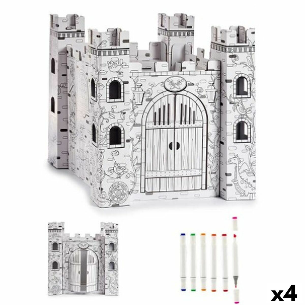 Pappershantverksspel Pincello CV20983 CV20983 Slott (4 antal)-Leksaker och spel, Kreativa aktiviteter-Pincello-peaceofhome.se