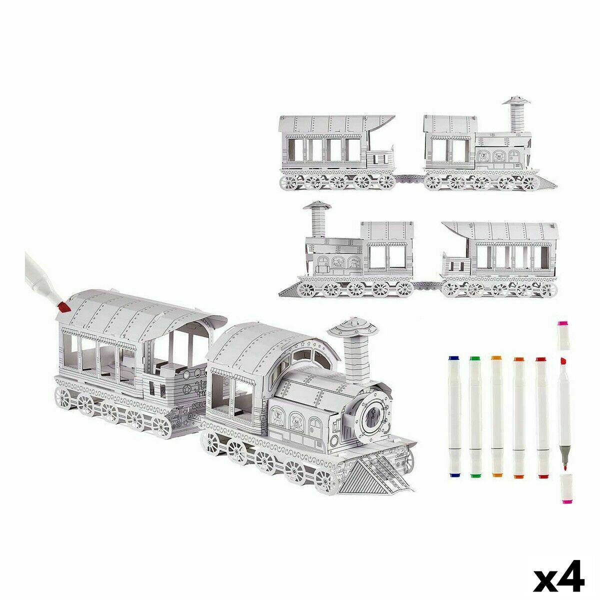 Pappershantverksspel Tåg (4 antal)-Leksaker och spel, Kreativa aktiviteter-Pincello-peaceofhome.se
