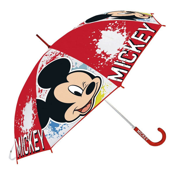 Paraply Mickey Mouse Happy Smiles Röd (Ø 80 cm)-Bagage, Paraplyer-Mickey Mouse-peaceofhome.se