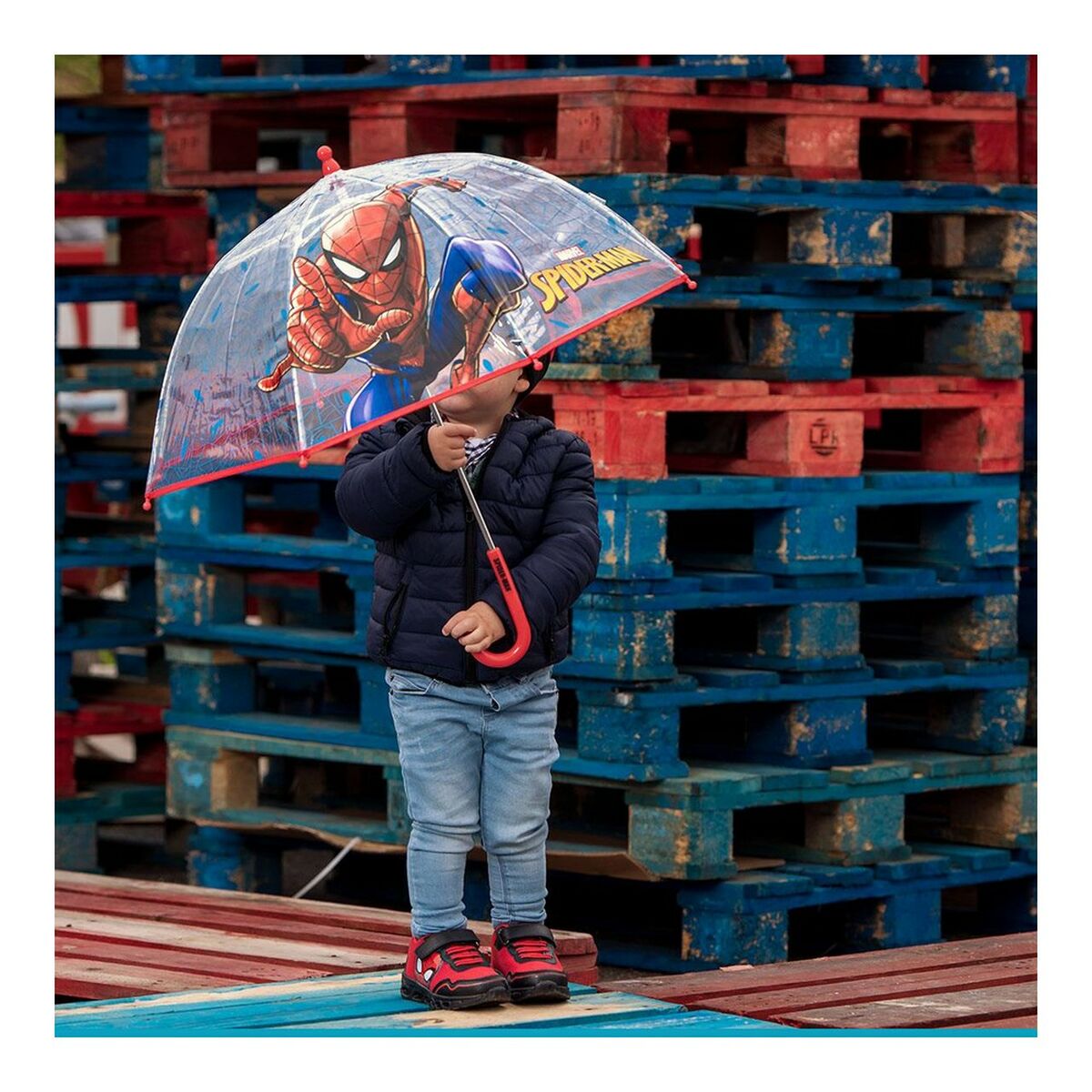 Paraply Spiderman 2400000615 Blå (Ø 71 cm)-Bagage, Paraplyer-Spider-Man-peaceofhome.se