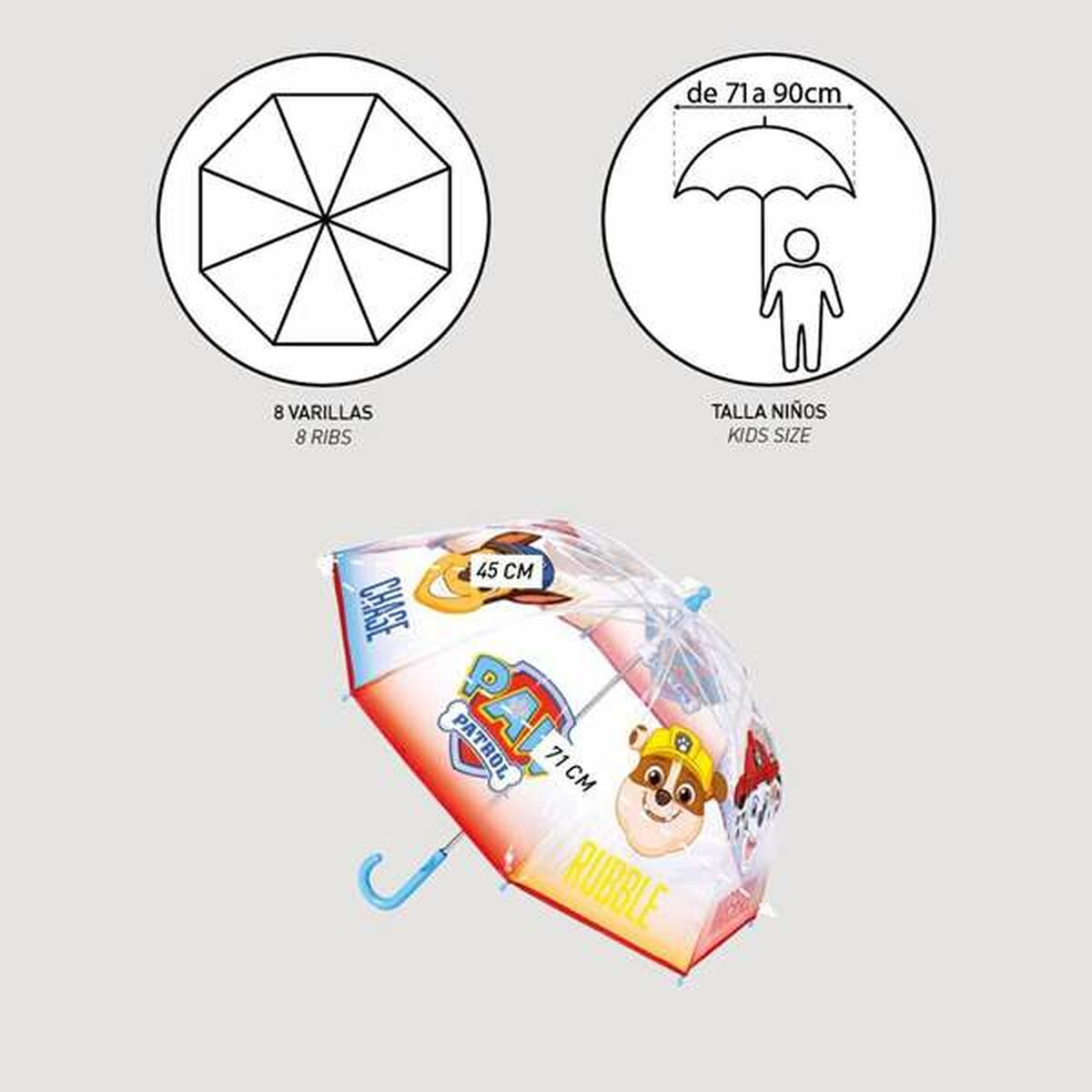 Paraply The Paw Patrol Ø 71 cm 45cm-Bagage, Paraplyer-The Paw Patrol-peaceofhome.se