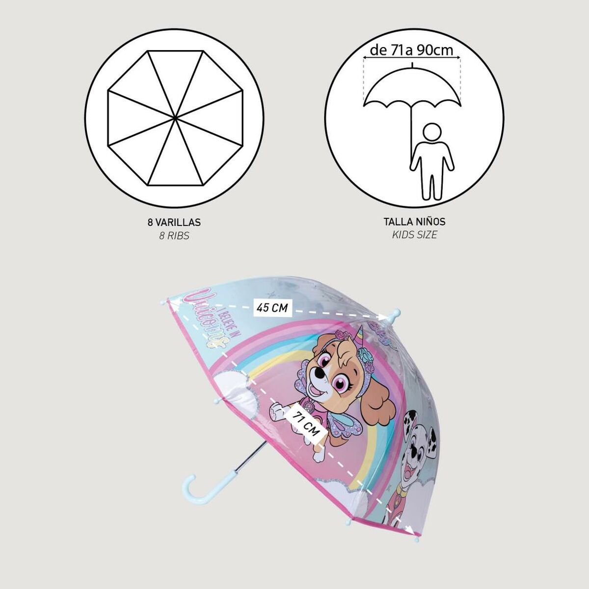 Paraply The Paw Patrol Ø 71 cm Rosa-Kontor och Kontorsmaterial, Skol- och utbildningsmaterial-The Paw Patrol-peaceofhome.se