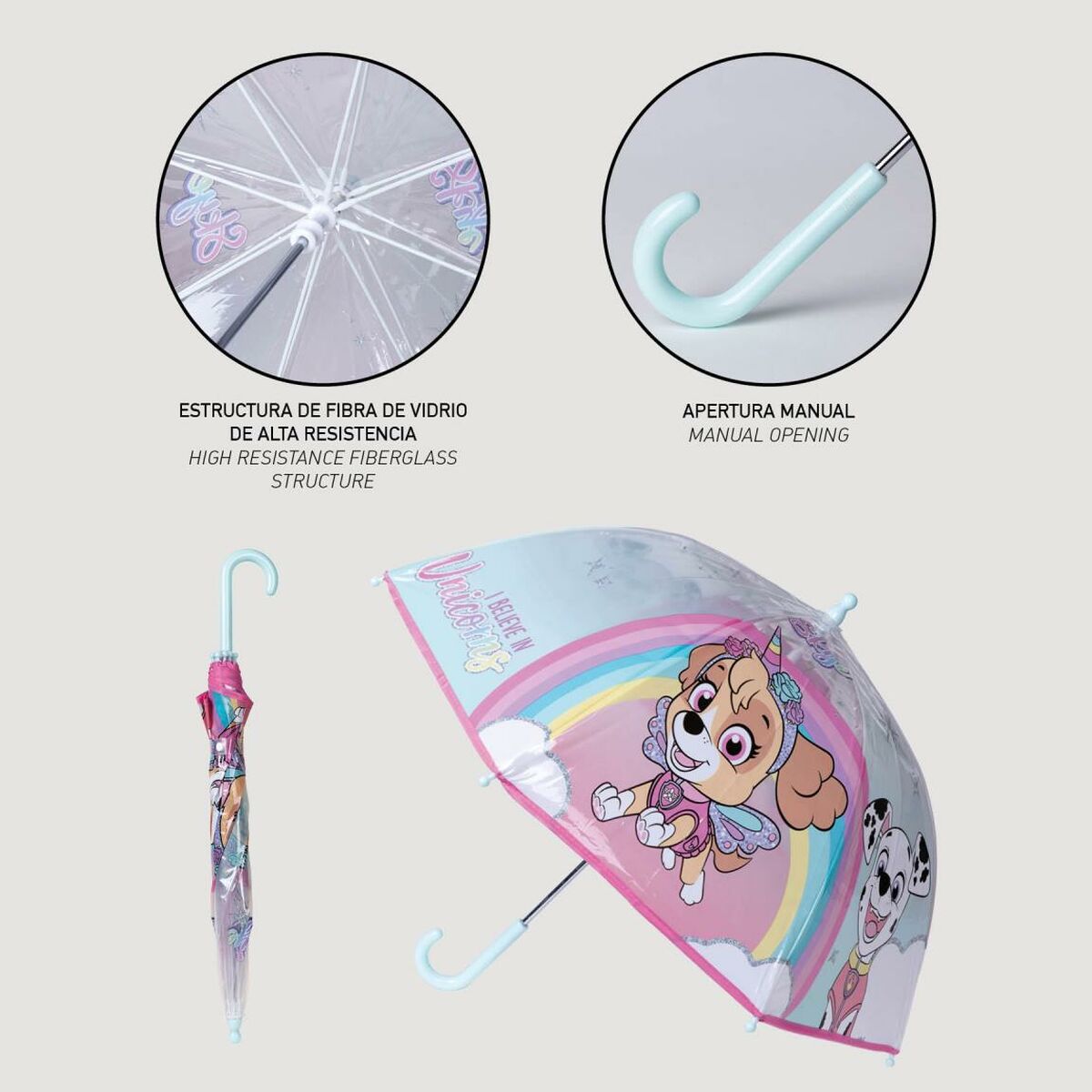 Paraply The Paw Patrol Ø 71 cm Rosa-Kontor och Kontorsmaterial, Skol- och utbildningsmaterial-The Paw Patrol-peaceofhome.se