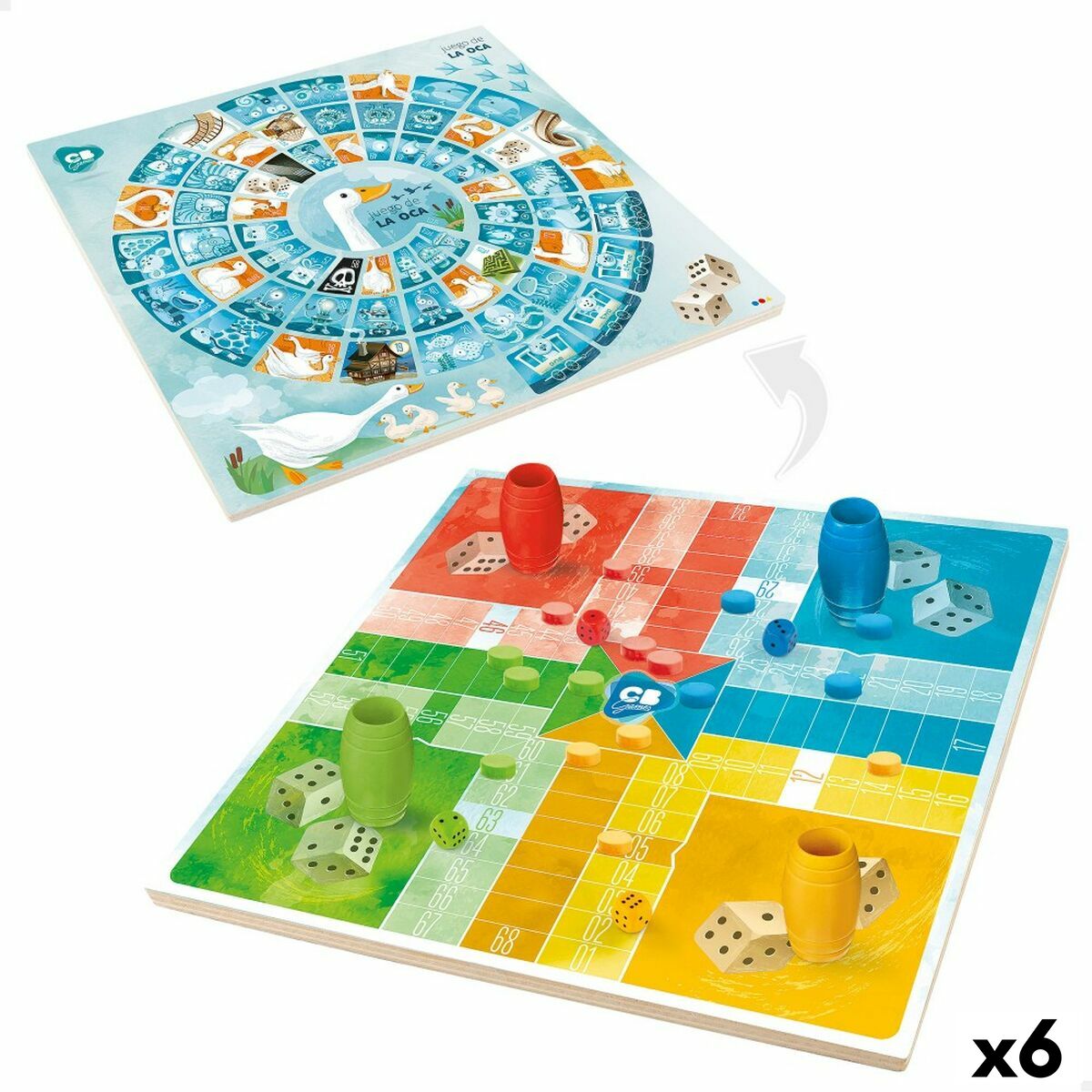 Parchís och Oca Board Colorbaby 25 x 1 x 25 cm (25 Delar) (6 antal)-Leksaker och spel, Spel och tillbehör-Colorbaby-peaceofhome.se