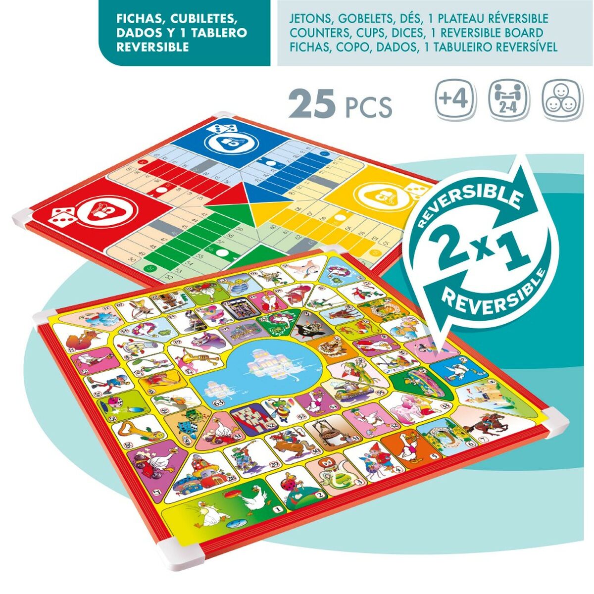 Parchís och Oca Board Colorbaby 32 x 32 x 1 cm (25 Delar) (6 antal)-Leksaker och spel, Spel och tillbehör-Colorbaby-peaceofhome.se