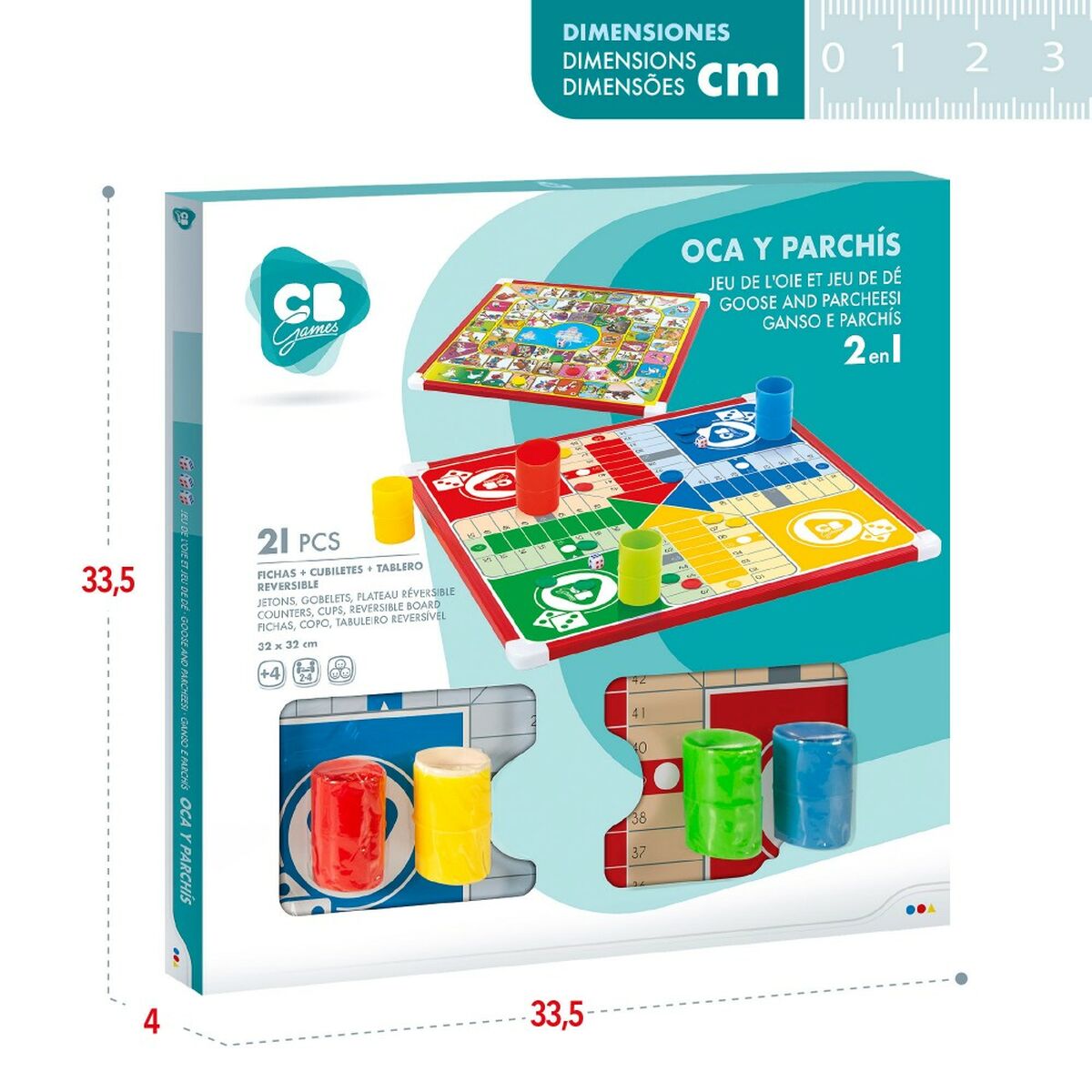 Parchís och Oca Board Colorbaby 32 x 32 x 1 cm (25 Delar) (6 antal)-Leksaker och spel, Spel och tillbehör-Colorbaby-peaceofhome.se