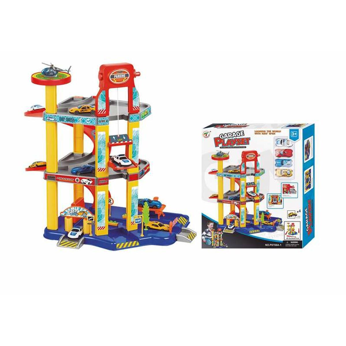 Parkeringsgarage med fordon 34 x 47 cm-Leksaker och spel, Fordon-BigBuy Fun-peaceofhome.se