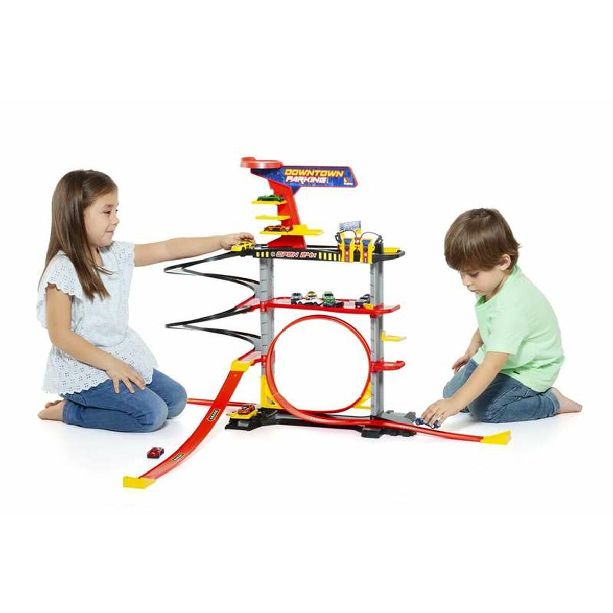 Parkeringsgarage med fordon Moltó-Leksaker och spel, Fordon-Moltó-peaceofhome.se