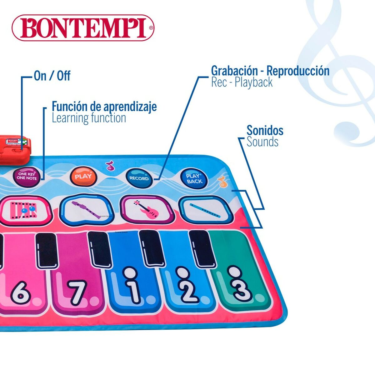 Pedagogiskt Piano Bontempi-Leksaker och spel, Barns Musikinstrument-Bontempi-peaceofhome.se