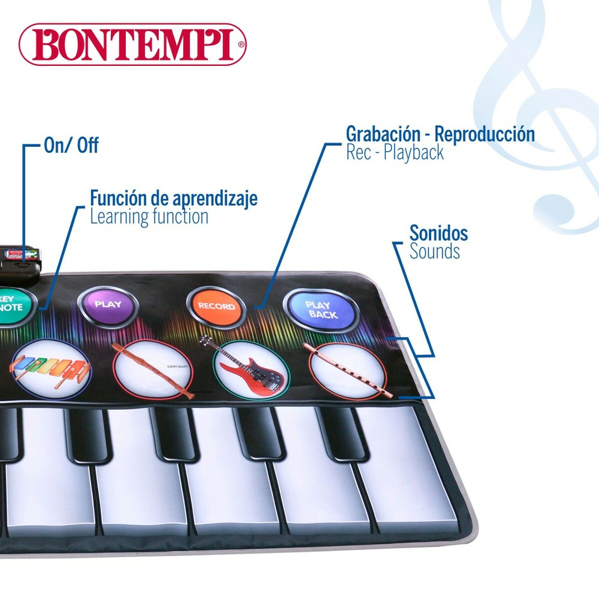 Pedagogiskt Piano Bontempi-Leksaker och spel, Barns Musikinstrument-Bontempi-peaceofhome.se