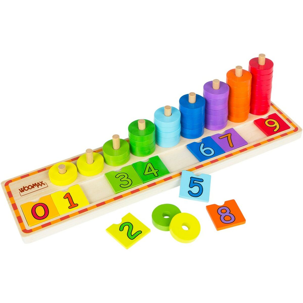 Pedagogiskt spel för små barn Woomax Siffror 56 Delar 4 antal 43 x 11 x 11 cm-Bebis, Leksaker för småbarn-Woomax-peaceofhome.se