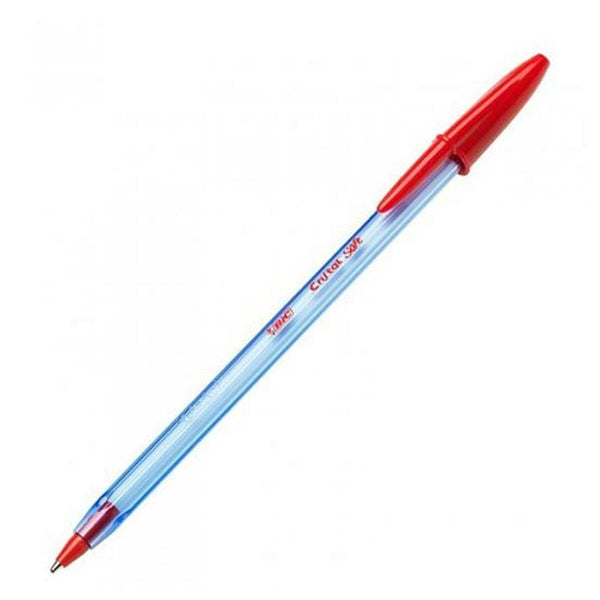 Penna Bic Cristal Soft Röd Transparent 1-2 mm 50 Delar (50 antal)-Kontor och Kontorsmaterial, Kulspetspennor, pennor och skrivverktyg-Bic-peaceofhome.se