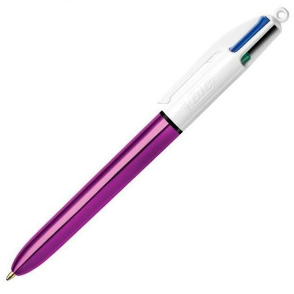 Penna Bic Shine Silver Vit (12 Delar)-Kontor och Kontorsmaterial, Kulspetspennor, pennor och skrivverktyg-Bic-peaceofhome.se