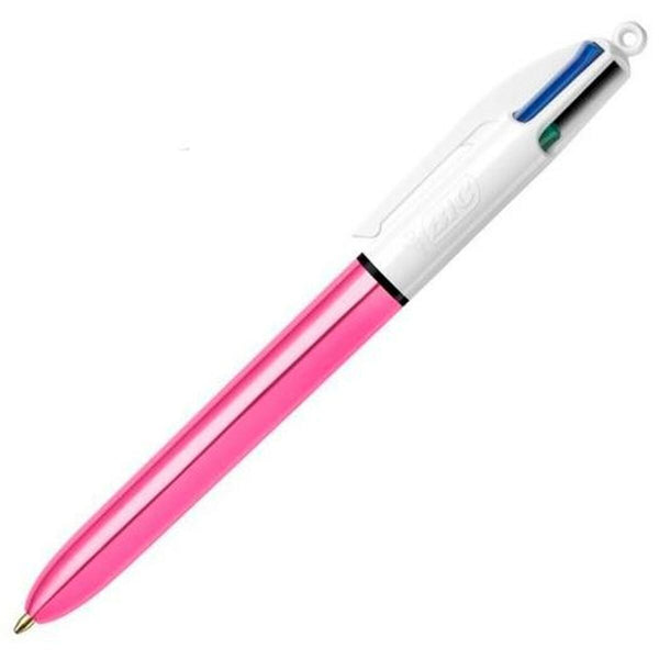 Penna Bic Shine Silver Vit Rosa (12 Delar)-Kontor och Kontorsmaterial, Kulspetspennor, pennor och skrivverktyg-Bic-peaceofhome.se
