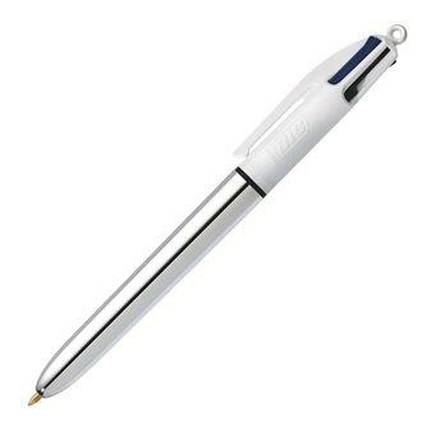 Penna Bic Shine Silver Vit Silvrig (12 Delar)-Kontor och Kontorsmaterial, Kulspetspennor, pennor och skrivverktyg-Bic-peaceofhome.se