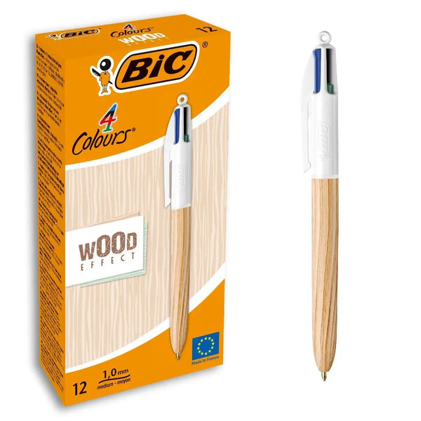 Penna Bic Wood Effect Multicolour 0,32 mm (12 Delar)-Kontor och Kontorsmaterial, Kulspetspennor, pennor och skrivverktyg-Bic-peaceofhome.se
