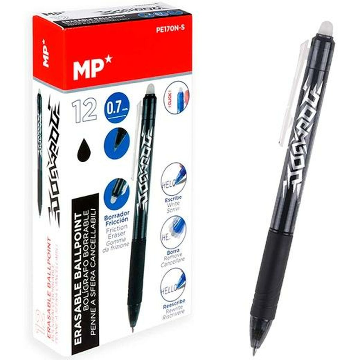Penna MP Suddbart bläck 0,7 mm (12 antal)-Kontor och Kontorsmaterial, Kulspetspennor, pennor och skrivverktyg-MP-peaceofhome.se