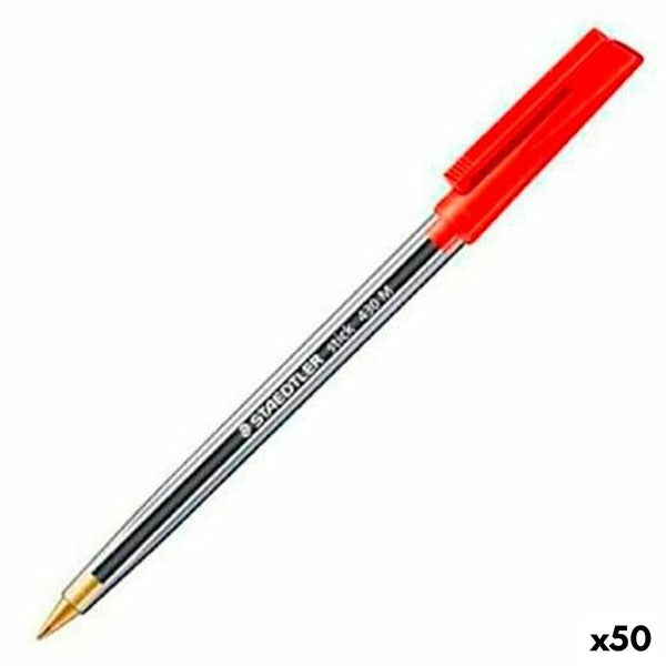 Penna Staedtler Stick 430 Röd (50 antal)-Kontor och Kontorsmaterial, Kulspetspennor, pennor och skrivverktyg-Staedtler-peaceofhome.se