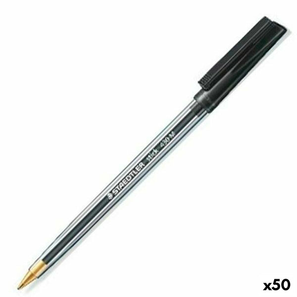 Penna Staedtler Stick 430 Svart (50 antal)-Kontor och Kontorsmaterial, Kulspetspennor, pennor och skrivverktyg-Staedtler-peaceofhome.se