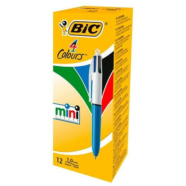 Penna för flytande bläck Bic Mini 4Colours Blå Vit 0,32 mm (12 Delar)-Kontor och Kontorsmaterial, Kulspetspennor, pennor och skrivverktyg-Bic-peaceofhome.se