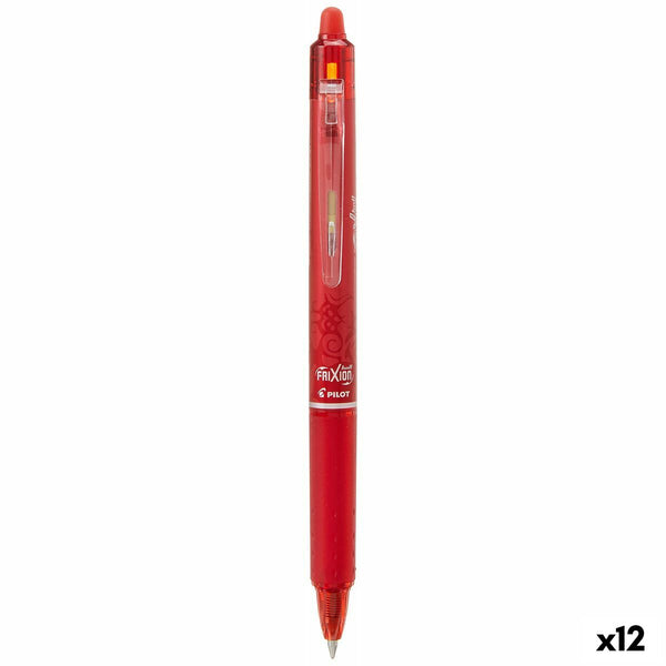 Penna för flytande bläck Pilot Frixion Clicker Röd 0,4 mm (12 antal)-Kontor och Kontorsmaterial, Kulspetspennor, pennor och skrivverktyg-Pilot-peaceofhome.se
