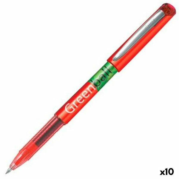 Penna för flytande bläck Pilot Green-Ball Röd (10 antal)-Kontor och Kontorsmaterial, Kulspetspennor, pennor och skrivverktyg-Pilot-peaceofhome.se