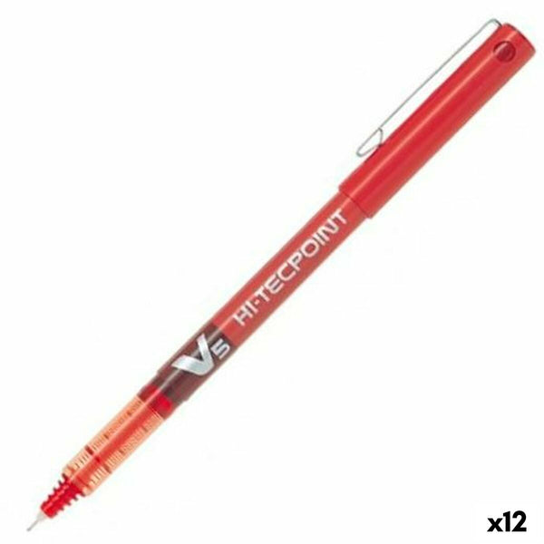 Penna för flytande bläck Pilot V-5 Hi-Tecpoint Röd 0,3 mm (12 antal)-Kontor och Kontorsmaterial, Kulspetspennor, pennor och skrivverktyg-Pilot-peaceofhome.se