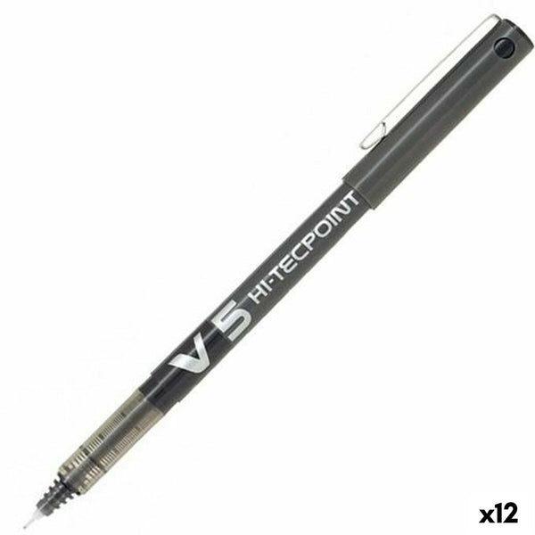 Penna för flytande bläck Pilot V-5 Hi-Tecpoint Svart 0,3 mm (12 antal)-Kontor och Kontorsmaterial, Kulspetspennor, pennor och skrivverktyg-Pilot-peaceofhome.se