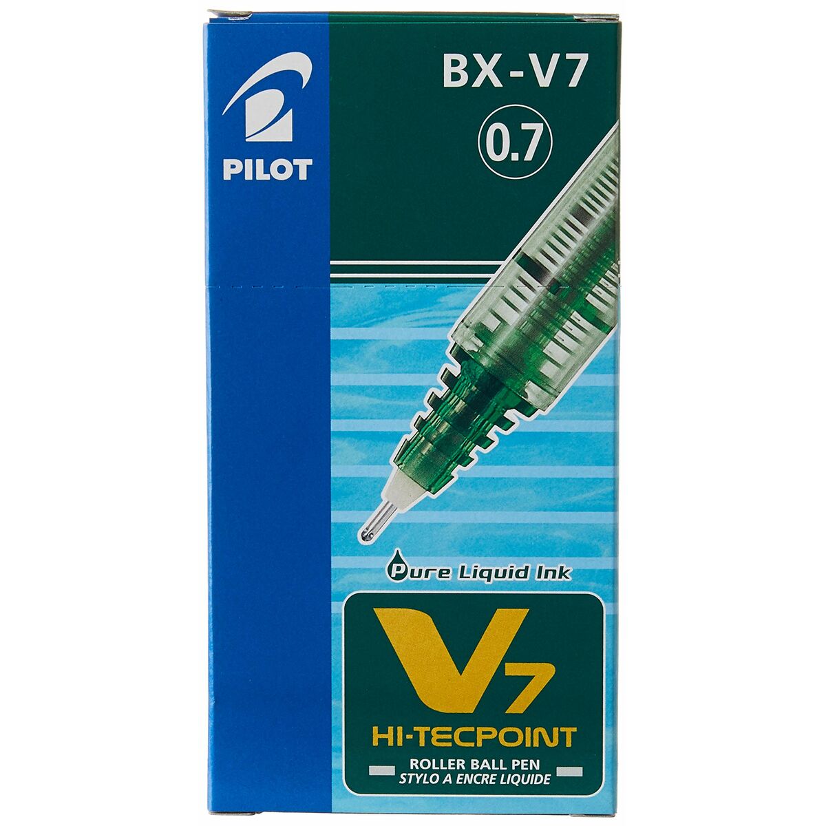 Penna för flytande bläck Pilot V-7 Hi-Tecpoint Grön 0,5 mm (12 antal)-Kontor och Kontorsmaterial, Kulspetspennor, pennor och skrivverktyg-Pilot-peaceofhome.se