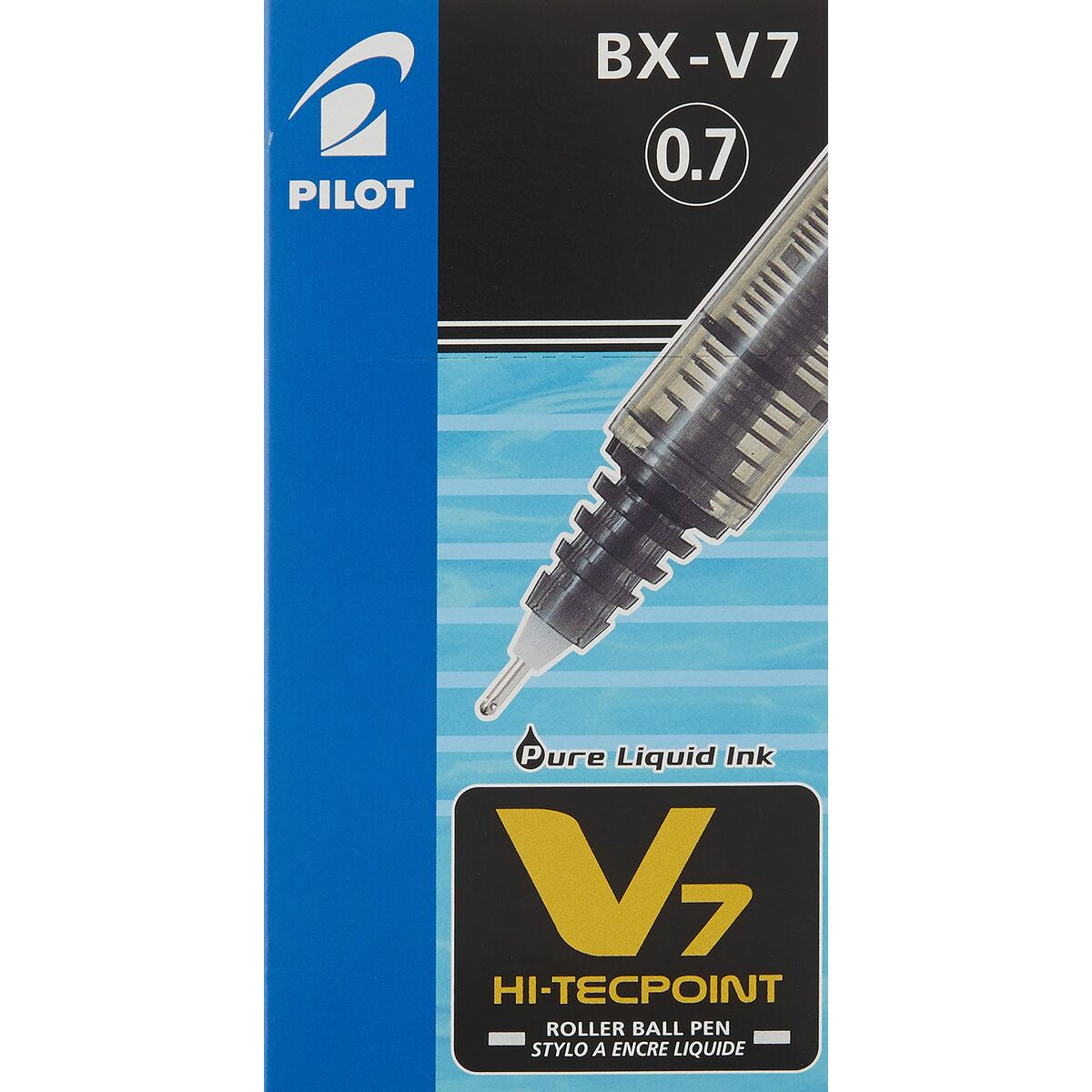 Penna för flytande bläck Pilot V-7 Hi-Tecpoint Svart 0,5 mm (12 antal)-Kontor och Kontorsmaterial, Kulspetspennor, pennor och skrivverktyg-Pilot-peaceofhome.se