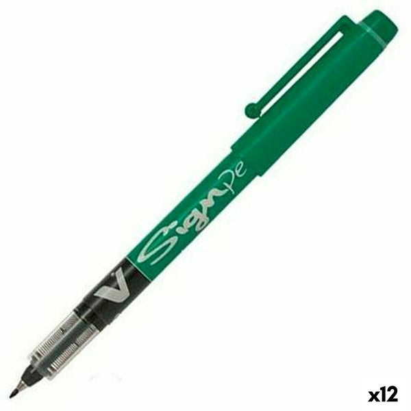 Penna för flytande bläck Pilot V Sign Grön 0,6 mm (12 antal)-Kontor och Kontorsmaterial, Kulspetspennor, pennor och skrivverktyg-Pilot-peaceofhome.se