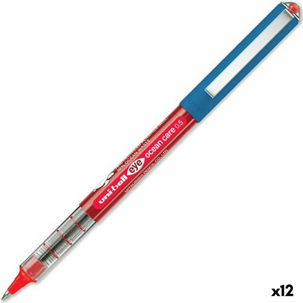 Penna för flytande bläck Uni-Ball Eye Ocean Care 0,5 mm Röd (12 antal)-Kontor och Kontorsmaterial, Kulspetspennor, pennor och skrivverktyg-Uni-Ball-peaceofhome.se