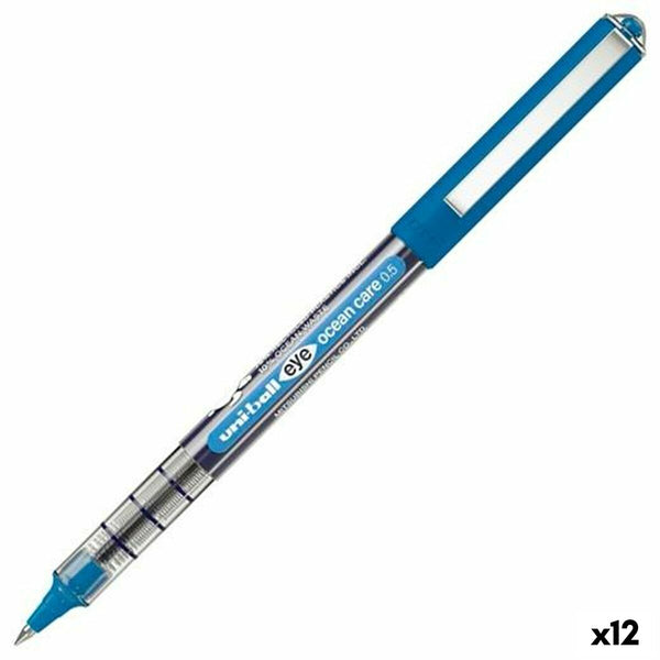 Penna för flytande bläck Uni-Ball Eye Ocean Care Blå 0,5 mm (12 antal)-Kontor och Kontorsmaterial, Kulspetspennor, pennor och skrivverktyg-Uni-Ball-peaceofhome.se