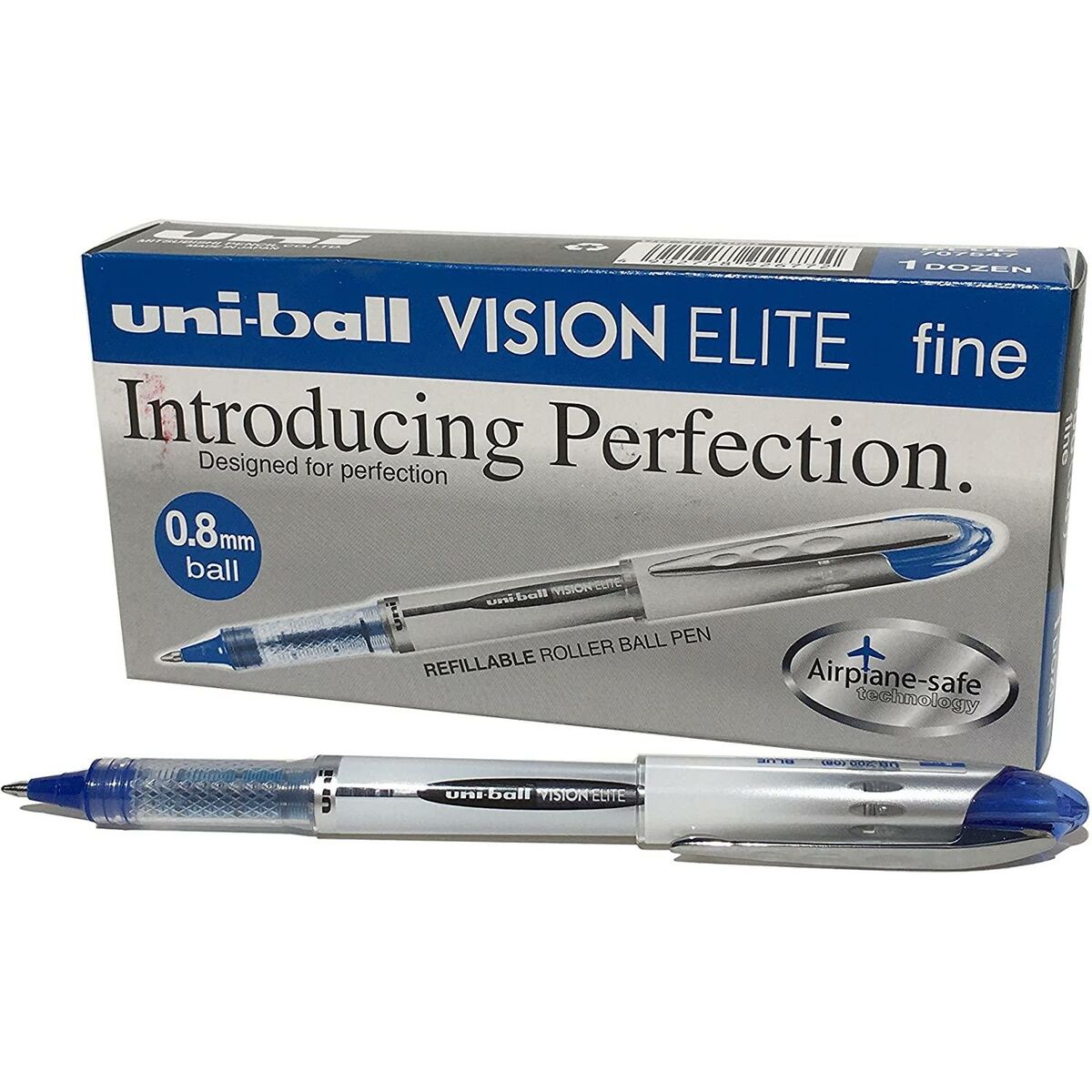 Penna för flytande bläck Uni-Ball Vision Elite UB-200 Mörkblå 0,6 mm (12 Delar)-Kontor och Kontorsmaterial, Kulspetspennor, pennor och skrivverktyg-Uni-Ball-peaceofhome.se