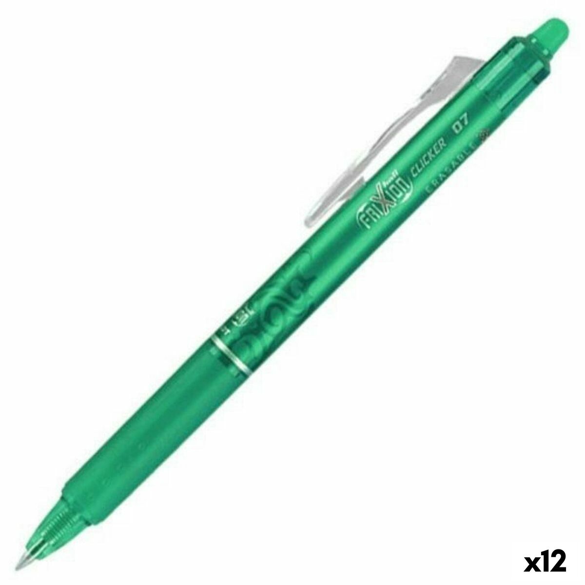 Penna Pilot Frixion Clicker Suddbart bläck Grön 0,4 mm (12 antal)-Kontor och Kontorsmaterial, Kulspetspennor, pennor och skrivverktyg-Pilot-peaceofhome.se