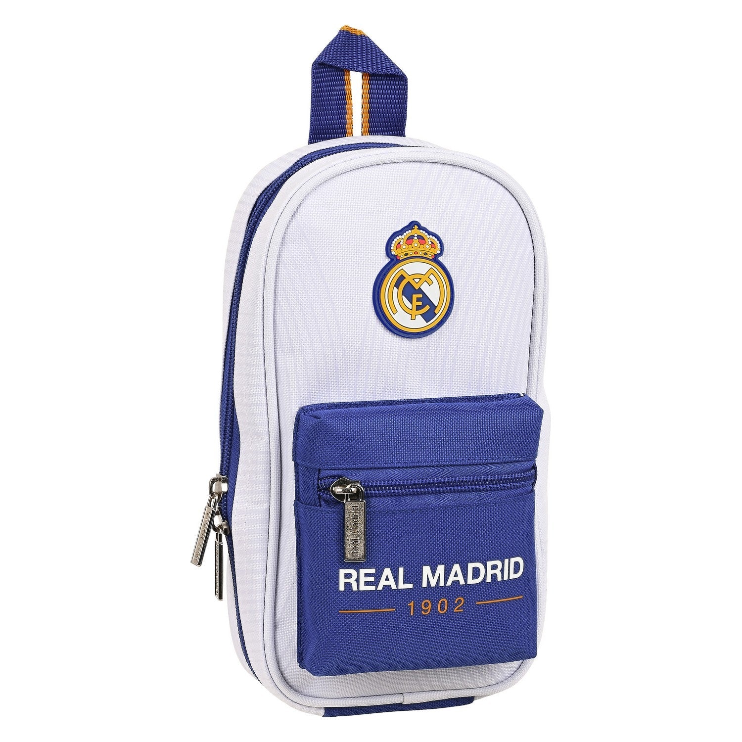 Pennfodral Ryggsäck Real Madrid C.F. 1 Blå Vit 12 x 23 x 5 cm-Kontor och Kontorsmaterial, Skol- och utbildningsmaterial-Real Madrid C.F.-peaceofhome.se