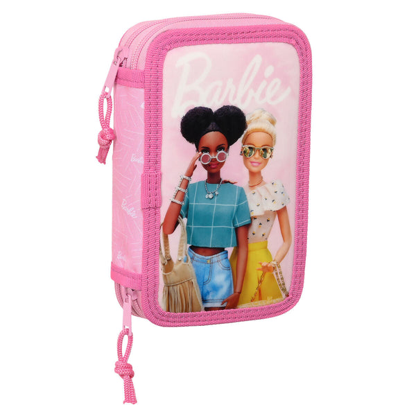 Pennfodral med tillbehör Barbie Girl Rosa 12.5 x 19.5 x 4 cm (28 Delar)-Kontor och Kontorsmaterial, Skol- och utbildningsmaterial-Barbie-peaceofhome.se