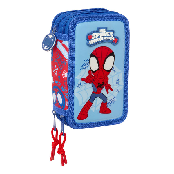 Pennfodral med tillbehör Spider-Man Rescue Blå Röd 12,5 x 19,5 x 5,5 cm 37 Delar-Kontor och Kontorsmaterial, Skol- och utbildningsmaterial-Spider-Man-peaceofhome.se